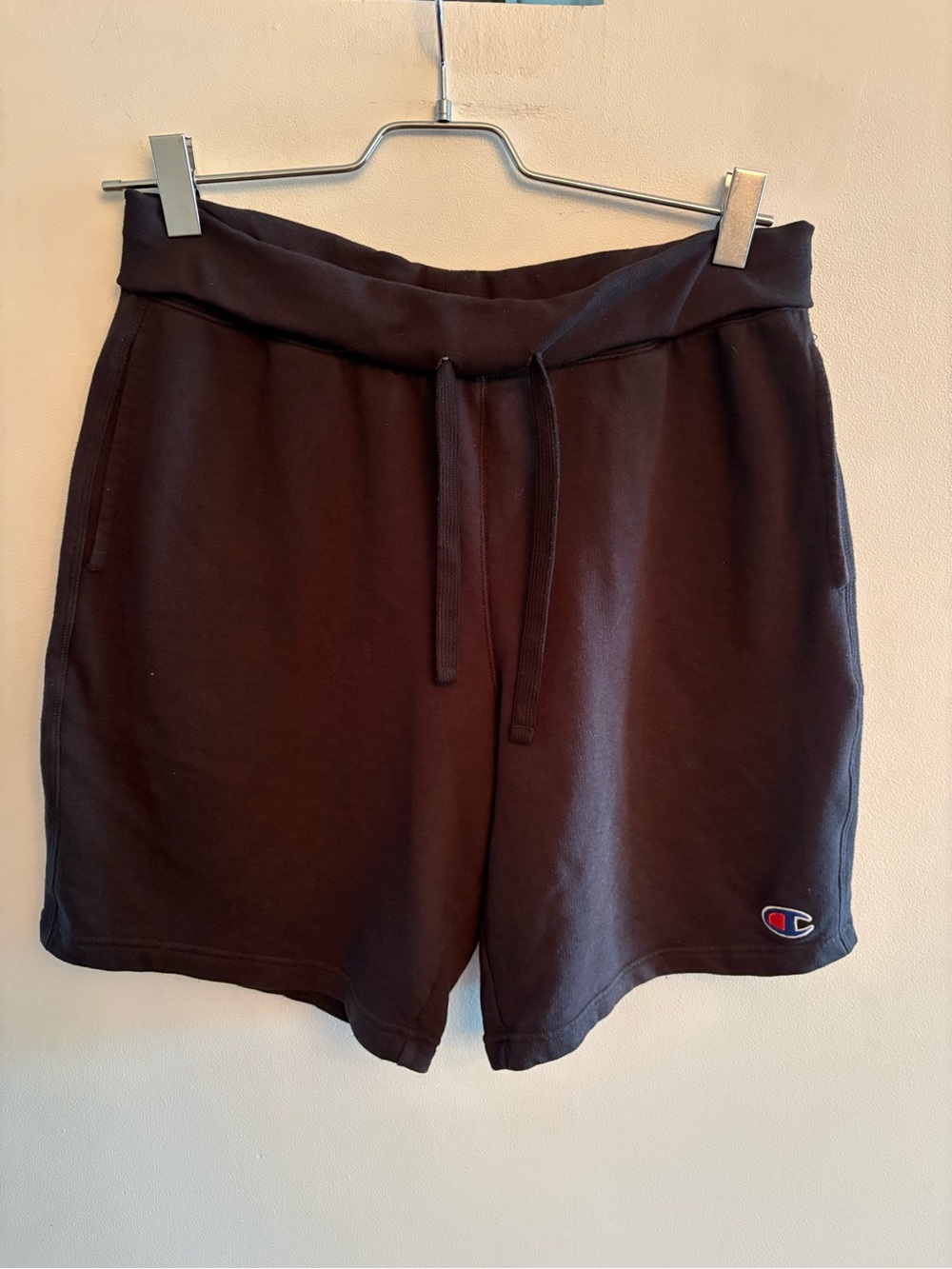 Champion Black Drawstring Sweat Shorts with Logo Tag size large